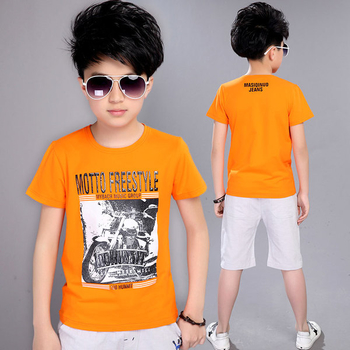 Ежедневна детска тениска за момчета с изображение в три цвята