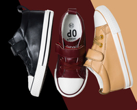 Παιδικά παπούτσια για αγόρια από συνθετικό δέρμα με μπαλώματα και κορδόνια  σε τρία χρώματα