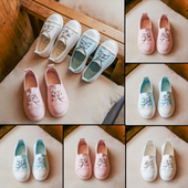 Απλά και απαλά παιδικά πάνινα παπούτσια για κορίτσια σε τρία χρώματα