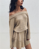 Καθημερινόγυναικείο φόρεμα με  μακρύ μανίκι και πτώση ώμου - 4 προϊόντα