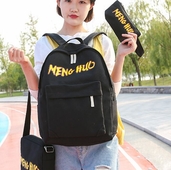 Σχολικό σακίδιο για κορίτσια και αγόρια με επιγραφές σε πολλά χρώματα