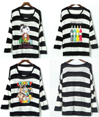 Γυναικεία μπλούζα με μακρύ μανίκι σε διάφορες εφαρμογές χρώματος