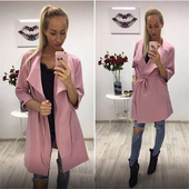 Γυναικείο  παλτό με ενδιαφέρουσες δεσμούς σε τρία διαφορετικά χρώματα