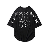 Ανδρικό T-shirt freestyle με ενδιαφέρουσα back-metal διακόσμηση και κορδόνια