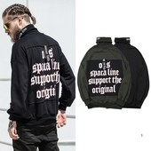 Ανδρικό φούτερ για το φθινόπωρο με έγχρωμη επιγραφή και κολάρο 