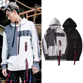 Αθλητικό ανδρικό φούτερ σε τρία χρώματα με κουκούλα και ενδιαφέρουσες επιγραφές