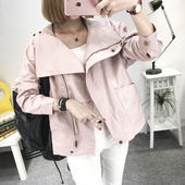 Κομψό κοντό παλτό σε ευρύ σχέδιο και μεγάλο κολάρο σε τρία χρώματα