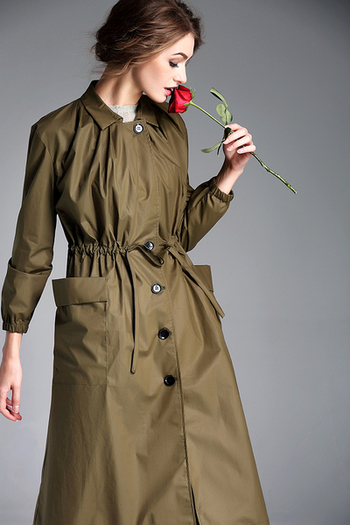 Стилно дълго дамско палто в свободен стил в два цвята