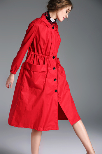Стилно дълго дамско палто в свободен стил в два цвята