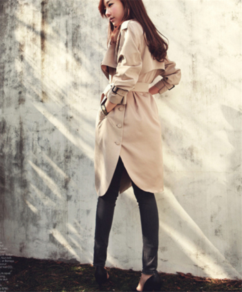 Много модерно и актуално дамско ежедневно дълго палто тип шлифер - 2 цвята