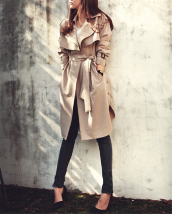Много модерно и актуално дамско ежедневно дълго палто тип шлифер - 2 цвята
