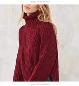 Ежедневно дамско топло пуловерче с висока яка 