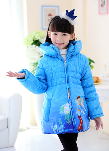 Χειμερινό παιδικό μπουφάν για κορίτσια - μακρύ, σε τρία χρώματα
