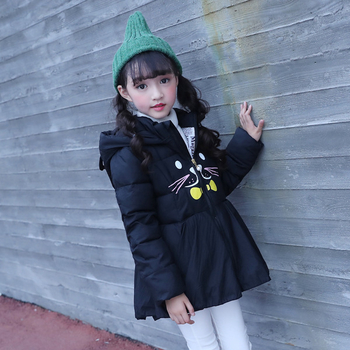 Γλυκό παιδικό μπουφάν για τα κορίτσια σε ενδιαφέρον μοντέλο με κουκούλα σε διάφορα χρώματα