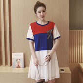 Φόρεμα για έγκυες γυναίκες με κοντό μανίκι και κεντήματα