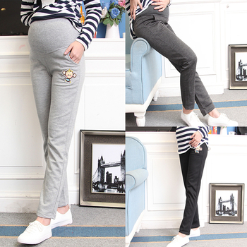 Ежедневен панталон за бременни жени тип Слим с щампа