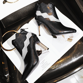 Γυναικεία παπούτσια με ψηλό τακούνι σε πολλά χρώματα και  με φερμουάρ