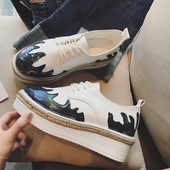 Ретро дамски обувки с висока платформа в три разцветки, подходящи за ежедневие