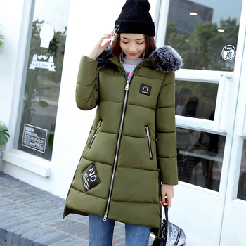 Стилно зимно дамско яке - дълго, с качулка и пух, в няколко цвята