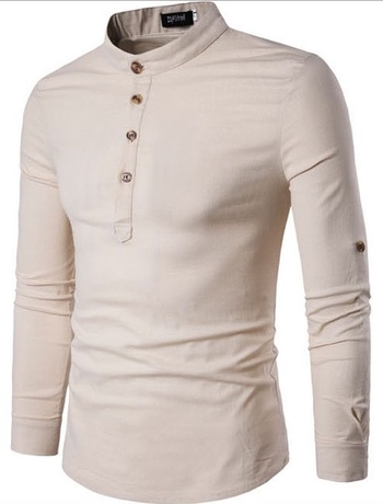 Άνετη ανδρική μπλούζα από βαμβάκι με κουμπιά σε διαφορετικά χρώματα