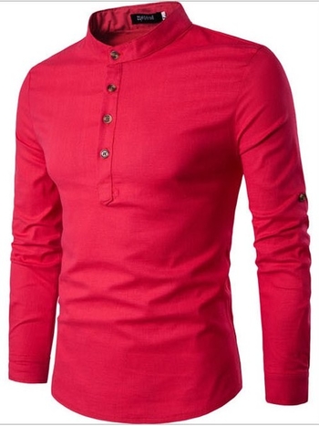 Άνετη ανδρική μπλούζα από βαμβάκι με κουμπιά σε διαφορετικά χρώματα