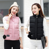 Изчистен есенно-зимен мек дамски елек с висока яка в 4 цвята