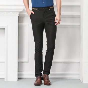 Спортно-елегантен мъжки Slim-fit панталон в бял, черен, син и бордо цвят