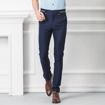 Спортно-елегантен мъжки Slim-fit панталон в бял, черен, син и бордо цвят