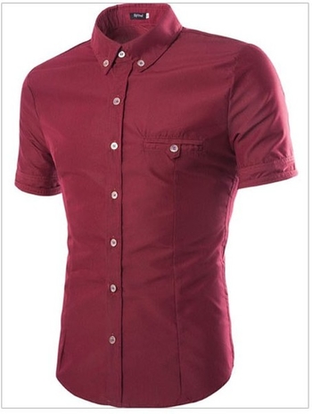 Пролетно-лятна мъжка тънка риза с къс ръкав в различни цветове