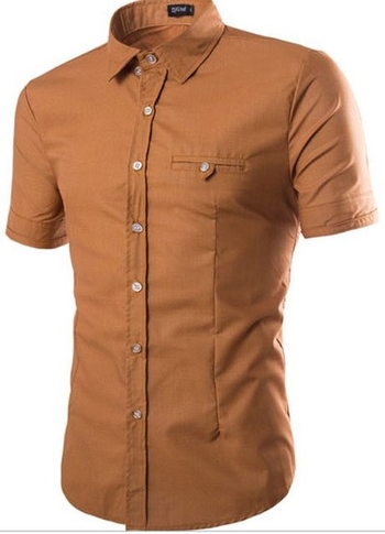 Άνοιξη-καλοκαιρινό  Ανδρικό πουκάμισο  με κοντό μανίκι σε διαφορετικά χρώματα για την  άνοιξη και για το καλοκαίρι