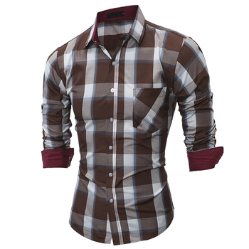 Мъжка памучна карирана риза в 2 цвята