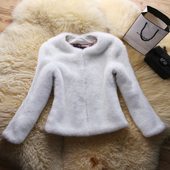 Стилно палто за дамите с имитиращ заешки косъм в няколко цвята