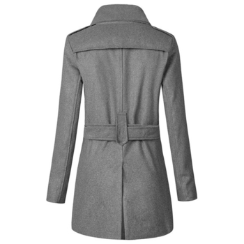 Χειμερινό μακρύ ανδρικό παλτό με 2 σειρές κουμπιών και ζώνη