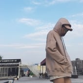 Дамски long суичър с качулка и дълги връзки,2 цвята