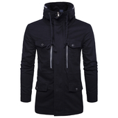Есенно-зимно мъжко яке с висока яка с връзки