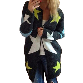 Ежедневна дамска жилетка с изображения на звезди в три цвята