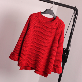 Семпъл плетен дамски пуловер в няколко цвята с асиметрична дължина