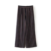 Дамски ежедневен панталон с широки крачоли,на райета