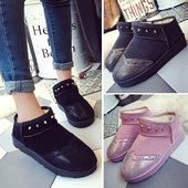 Топли дамски боти в няколко цвята с декорация нит