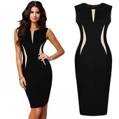 Дамска миди рокля с бял мотив