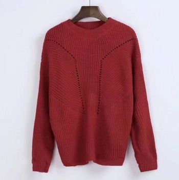 Елегантен дамски пуловер с О-образна яка - 4 цвята