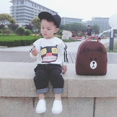 Детска блуза за момчета, в бял и черен цвят с интересно изображение 