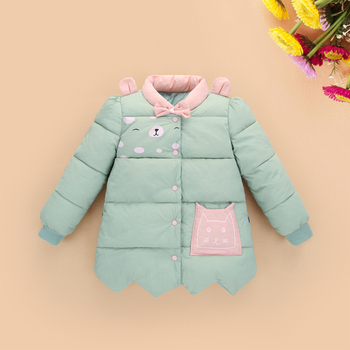 Απαλό χειμωνιάτικο μπουφάν για κορίτσια με κορδέλα σε τρία χρώματα
