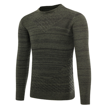 Семпъл удобен пуловер за мъжете в тъмнозелен, сив и черен цвят