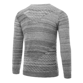 Семпъл удобен пуловер за мъжете в тъмнозелен, сив и черен цвят