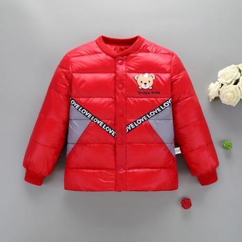 Χειμερινό παιδικό μπουφάν για κορίτσια και αγόρια με επιγραφές και εφαρμογές
