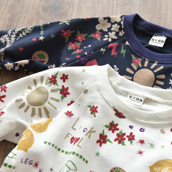 Шарена детска блуза за момичета в два цвята