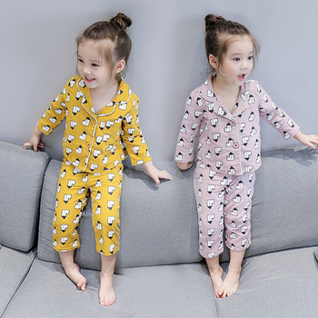 Детска пижама за момичета - риза с панталон, в два цвята с интересни мотиви