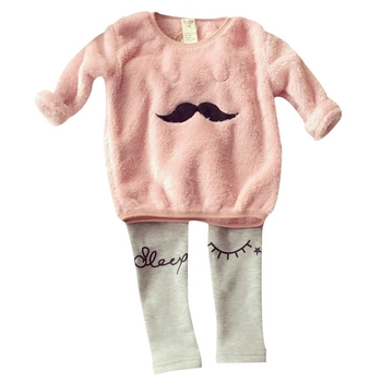 Παιδικό φθινοπωρινό σετ για τα κορίτσια - βελούδινη μπλούζα  + παντελόνι με εφαρμογές