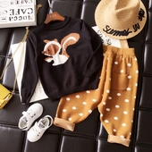 Πλεκτό παιδικό πουλόβερ για κορίτσια και αγόρια σε δύο χρώματα με εικόνα